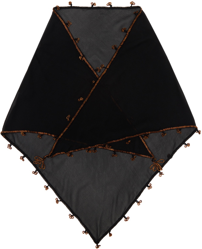 Photo: Bode Black Beaded Scarf