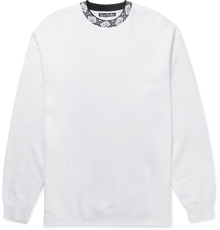 Photo: Acne Studios - Logo-Jacquard Fleece-Back Jersey Sweatshirt - White