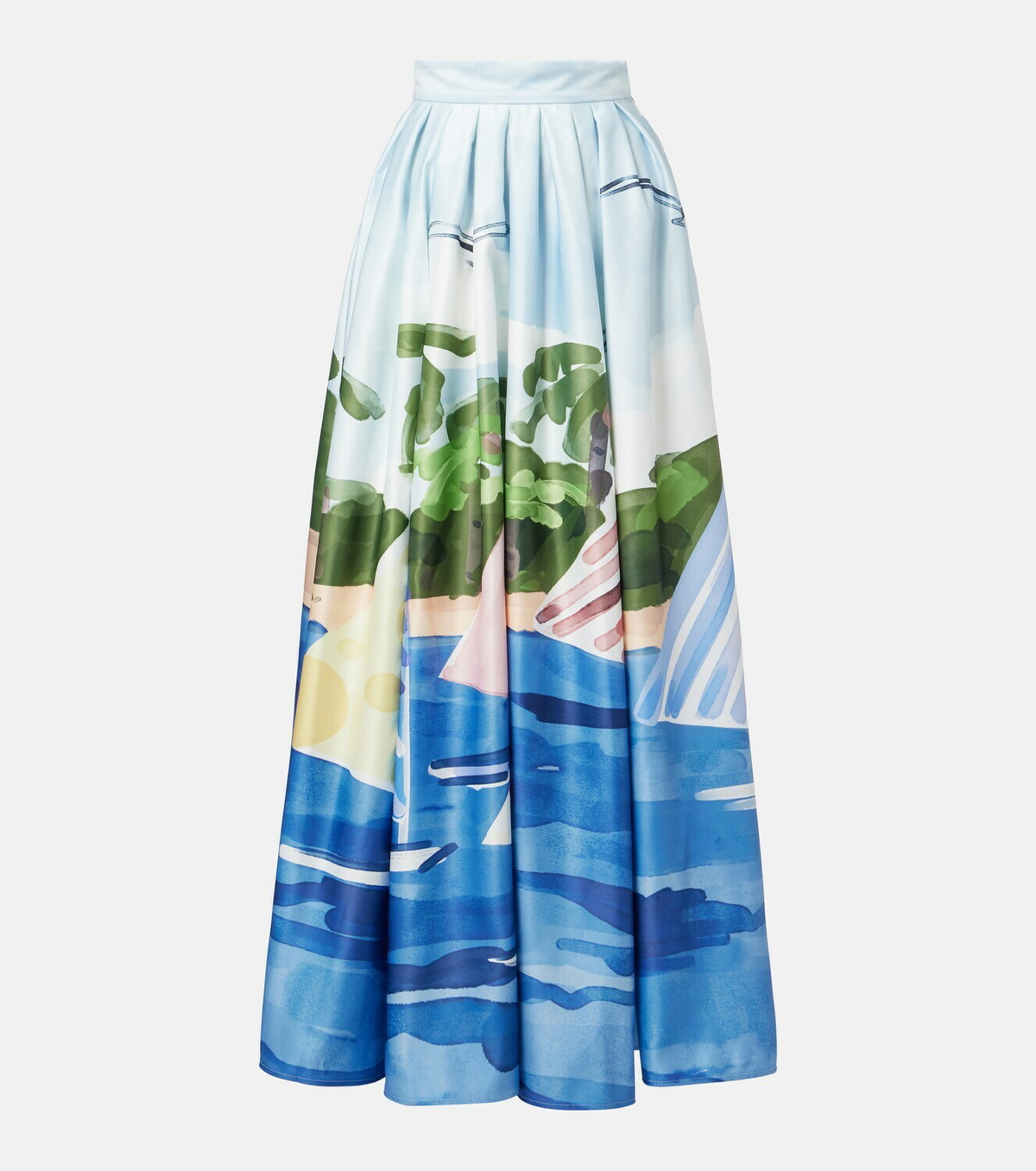 Leo Lin Printed pleated maxi skirt