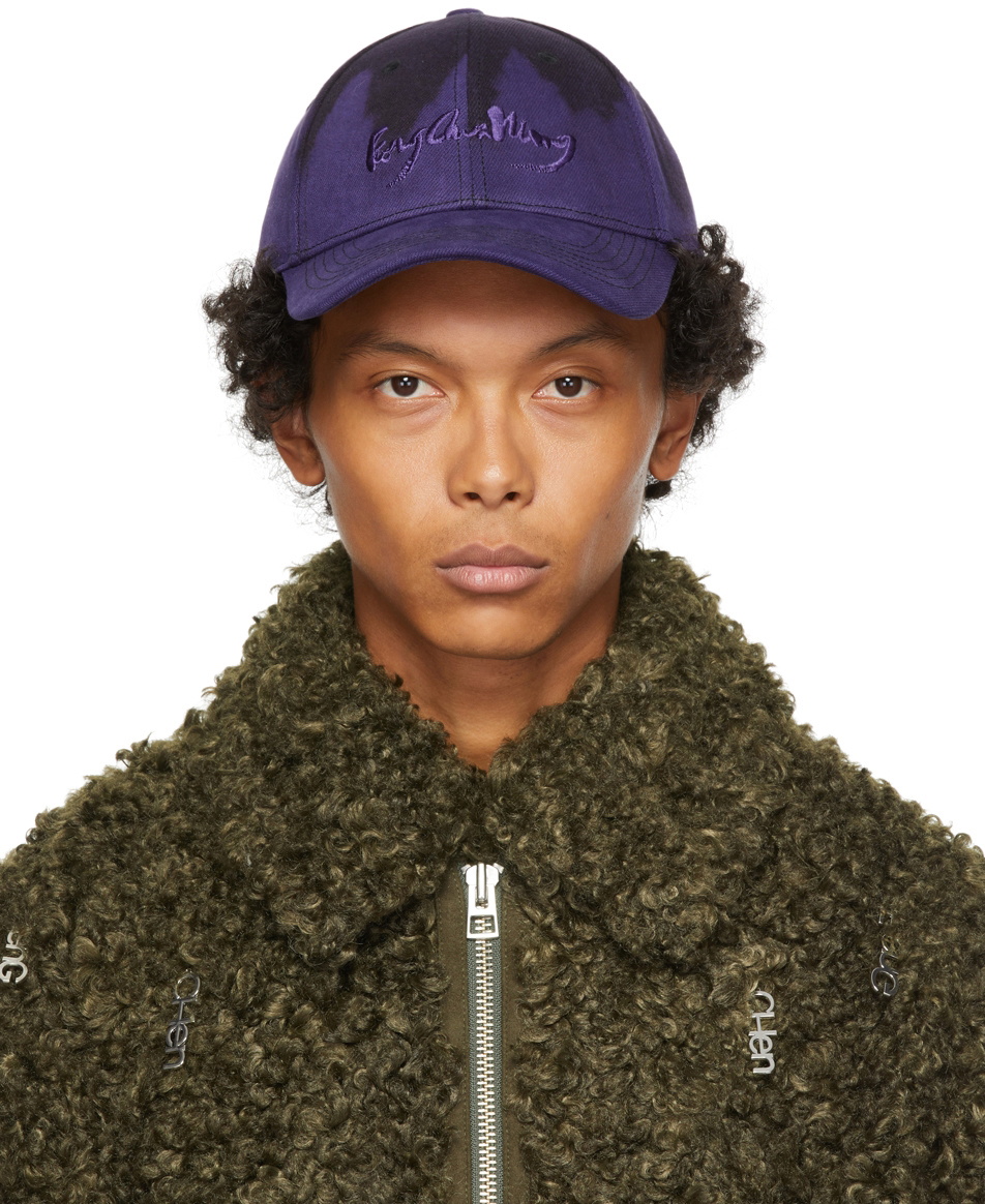 Feng Chen Wang Purple & Black Tie Dye Cap Feng Chen Wang