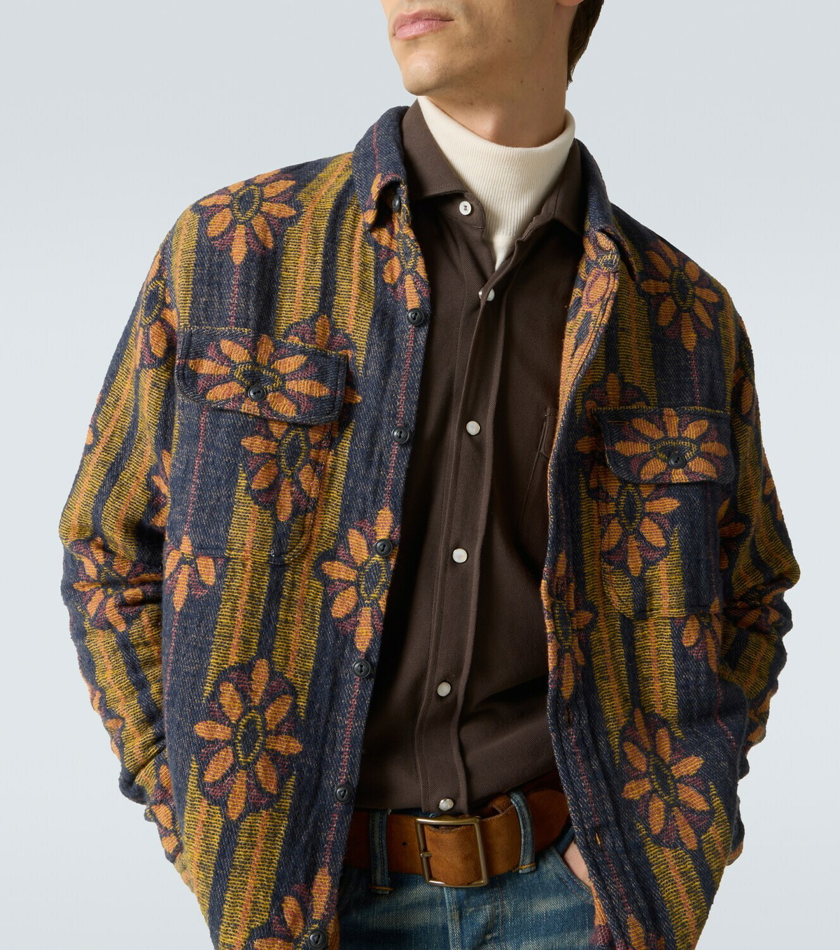 RRL Floral striped cotton jacquard shirt RRL