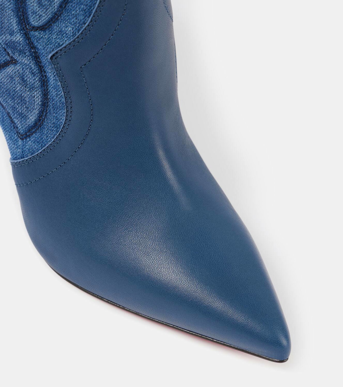 Christian Louboutin Santia Botta denim and leather knee-high boots