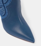 Christian Louboutin Santia Botta denim and leather knee-high boots