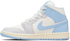 Nike Jordan White & Blue Air Jordan 1 Mid Sneakers