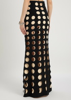 A.W.A.K.E Mode Laser-cut Cut-out Crepe Maxi Skirt Black