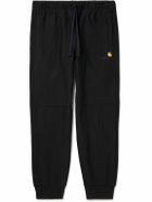 Carhartt WIP - American Script Tapered Cotton-Blend Jersey Sweatpants - Black