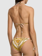 VERSACE Printed Lycra Triangle Bikini Top
