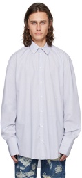 424 White & Navy Pinstripe Shirt