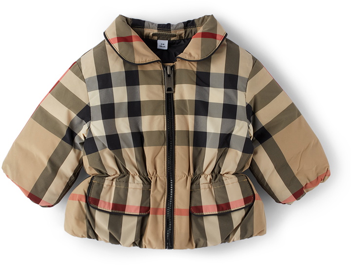 Photo: Burberry Baby Beige Down Vintage Check Jacket