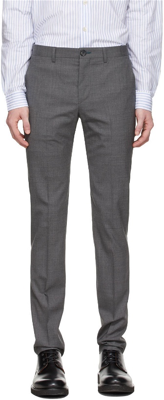 Photo: PS by Paul Smith Grey Wool Slim-Fit Trousers