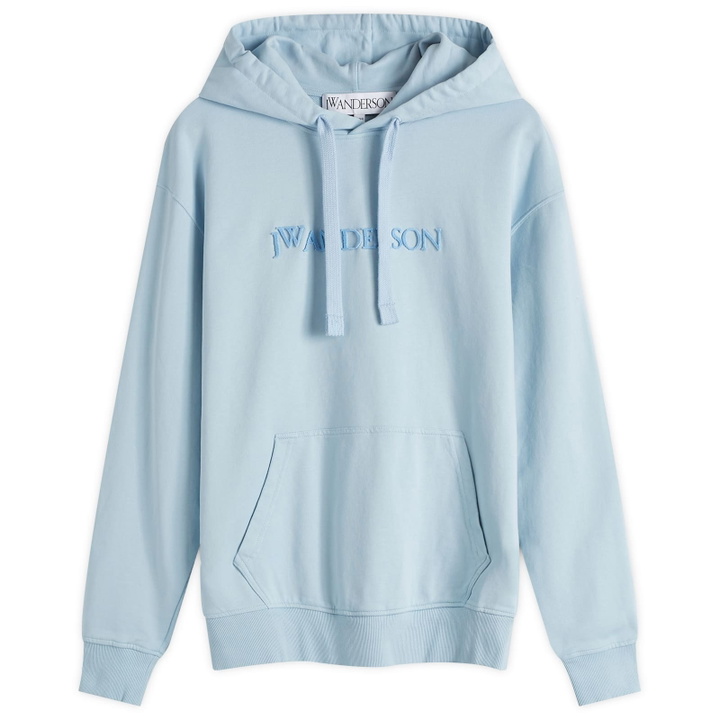 Photo: JW Anderson Men's Logo Embroidery Hoodie in Pale Blue