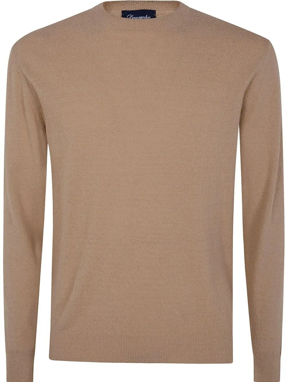 Drumohr Long Sleeves Round Neck Sweater in Beige