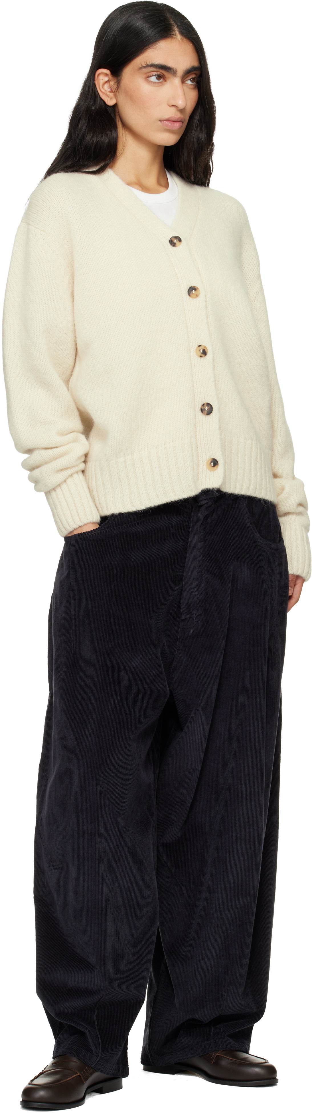 Cordera Navy Corduroy Baggy Trousers