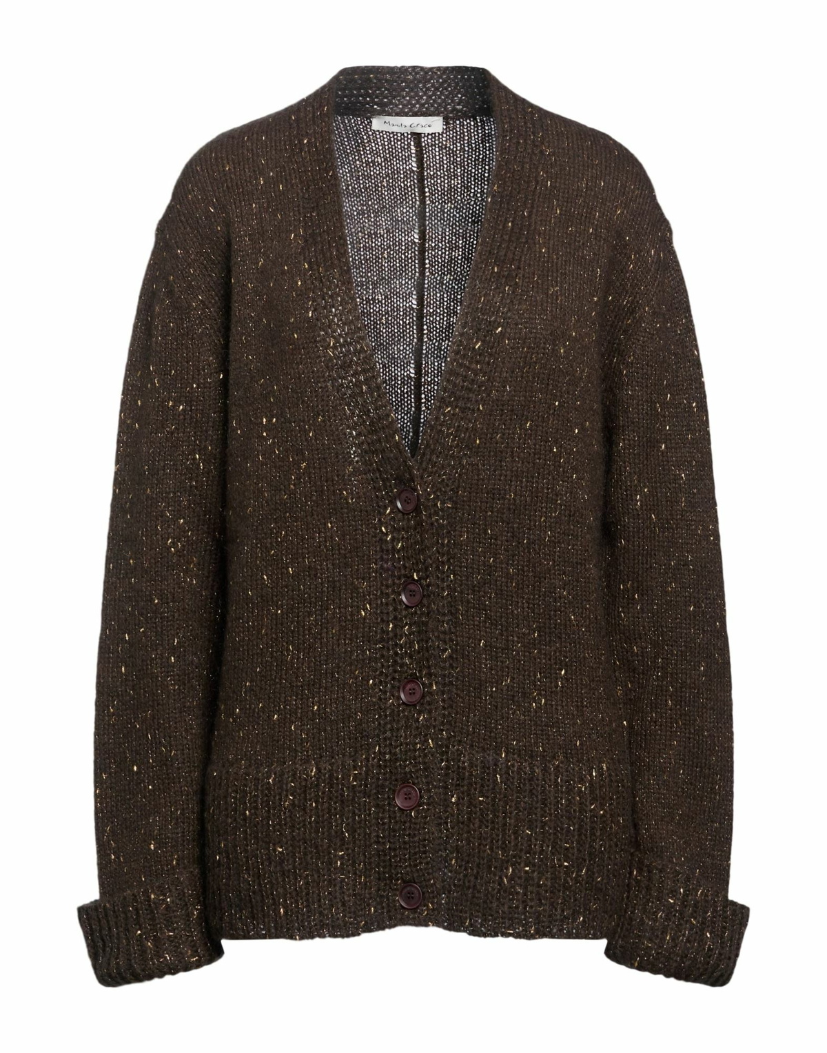 Manila Grace Womens Cardigan Dark in Brown