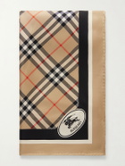 Burberry - Logo-Print Checked Silk-Twill Scarf