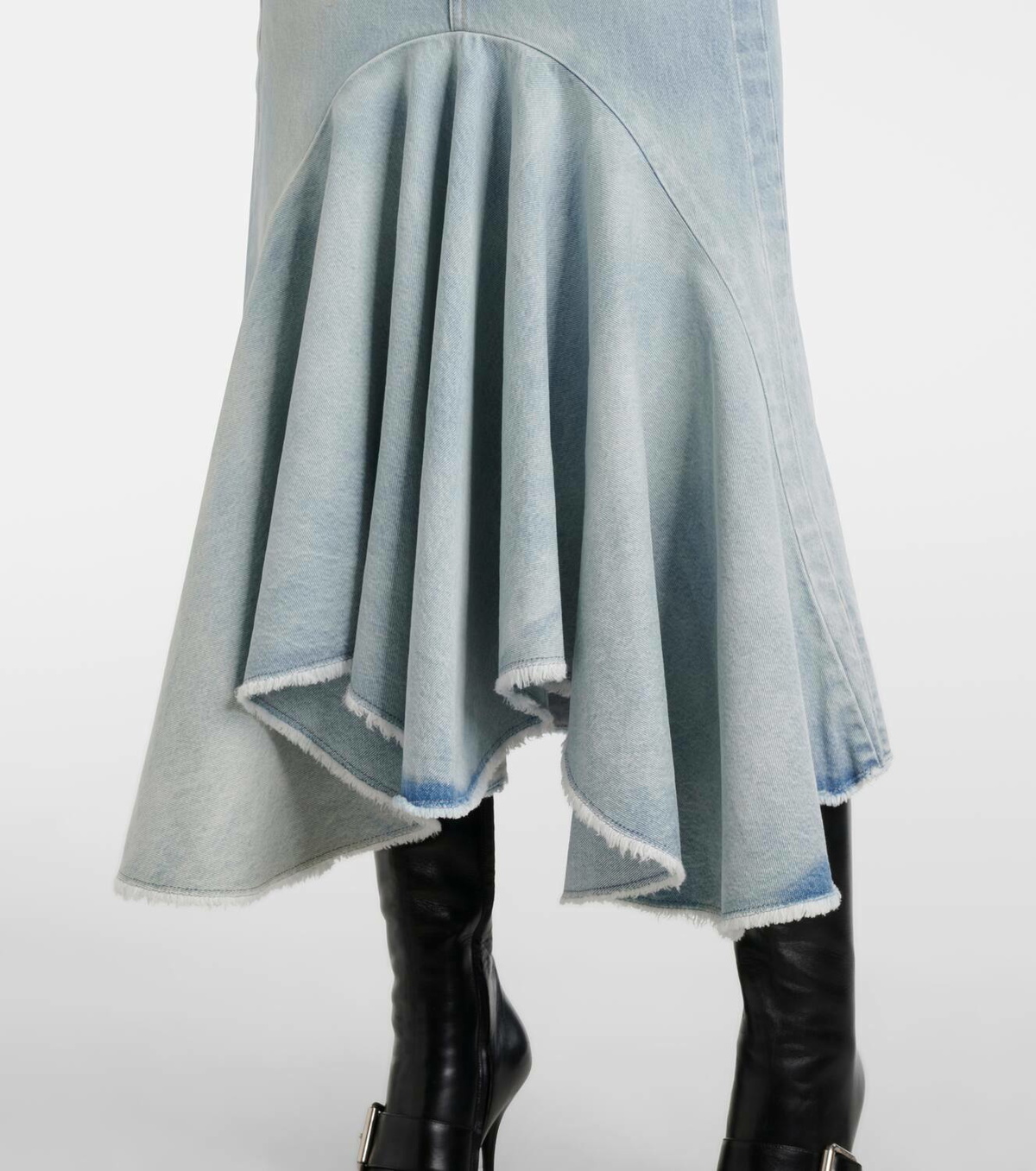 Vetements Godet denim midi skirt