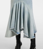 Vetements Godet denim midi skirt