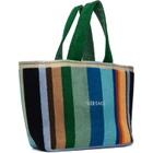 Versace Multicolor Striped Cotton-Terry Jacquard Tote