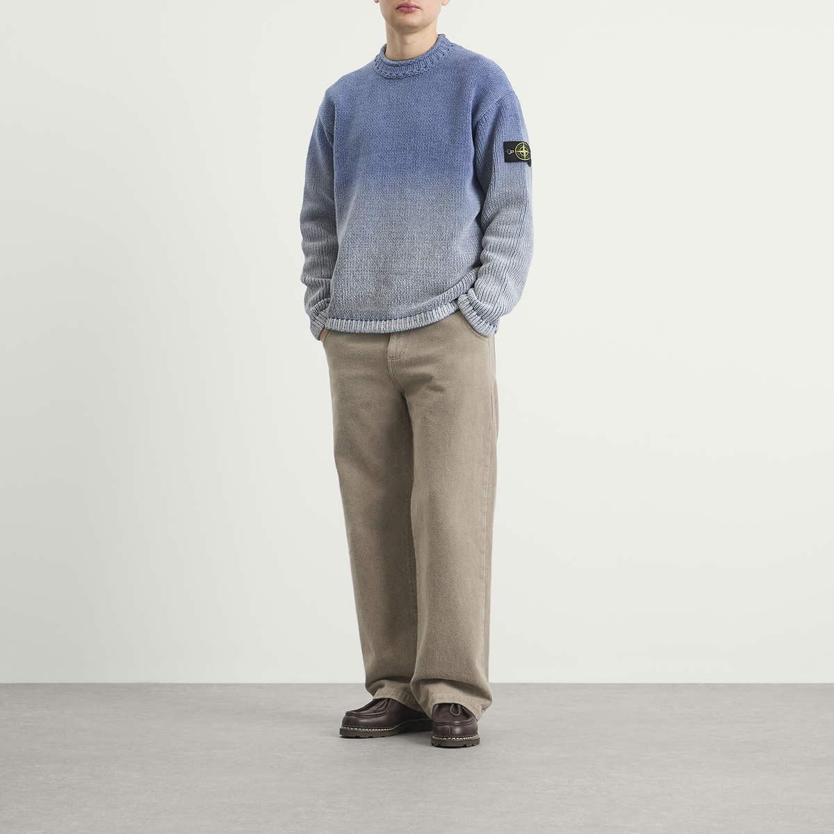 Stone Island Men's Degrade Chenille Knit Jumper in Dark Blue Stone