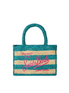 MC2 Saint Barth Colette Raffia Handbag With White And Bluette Stripes