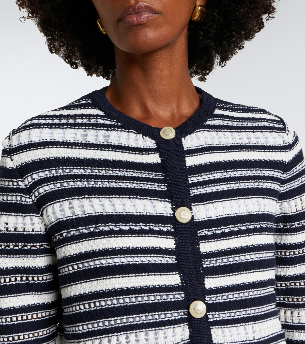 Veronica Beard Bellingham striped cotton cardigan