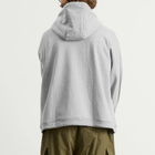 Anglan Men's Double Valley Tuck Sweat Hoodie in Melange Grey