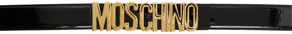 Moschino Black Logo Belt