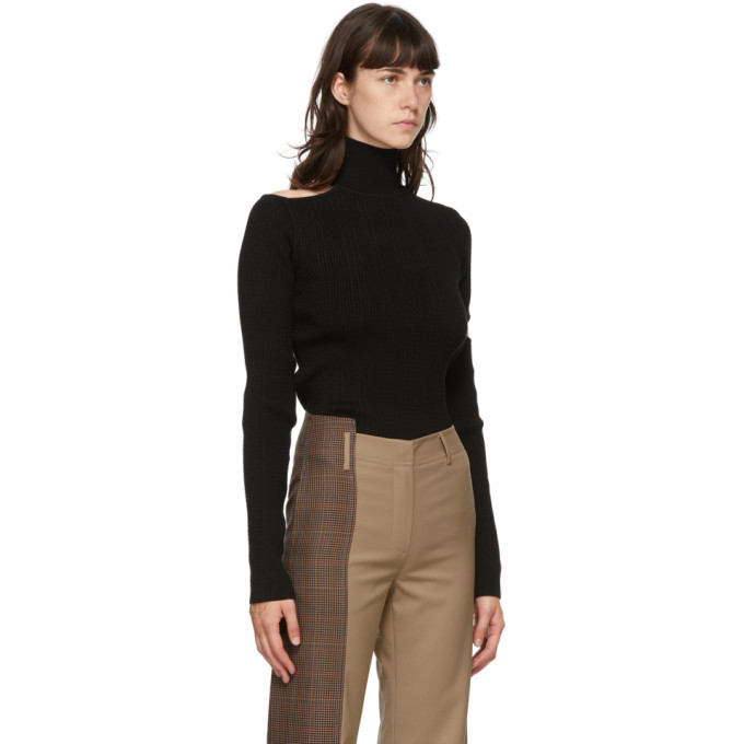 Andersson Bell Black Knit Slit Jessica Turtleneck