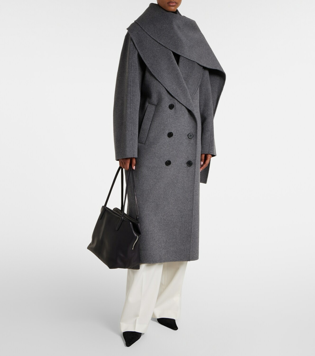 Róhe Scarf-detail wool and cashmere coat