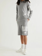 Thom Browne - Slim-Fit Striped Loopback Cotton-Jersey Sweatshirt - Gray