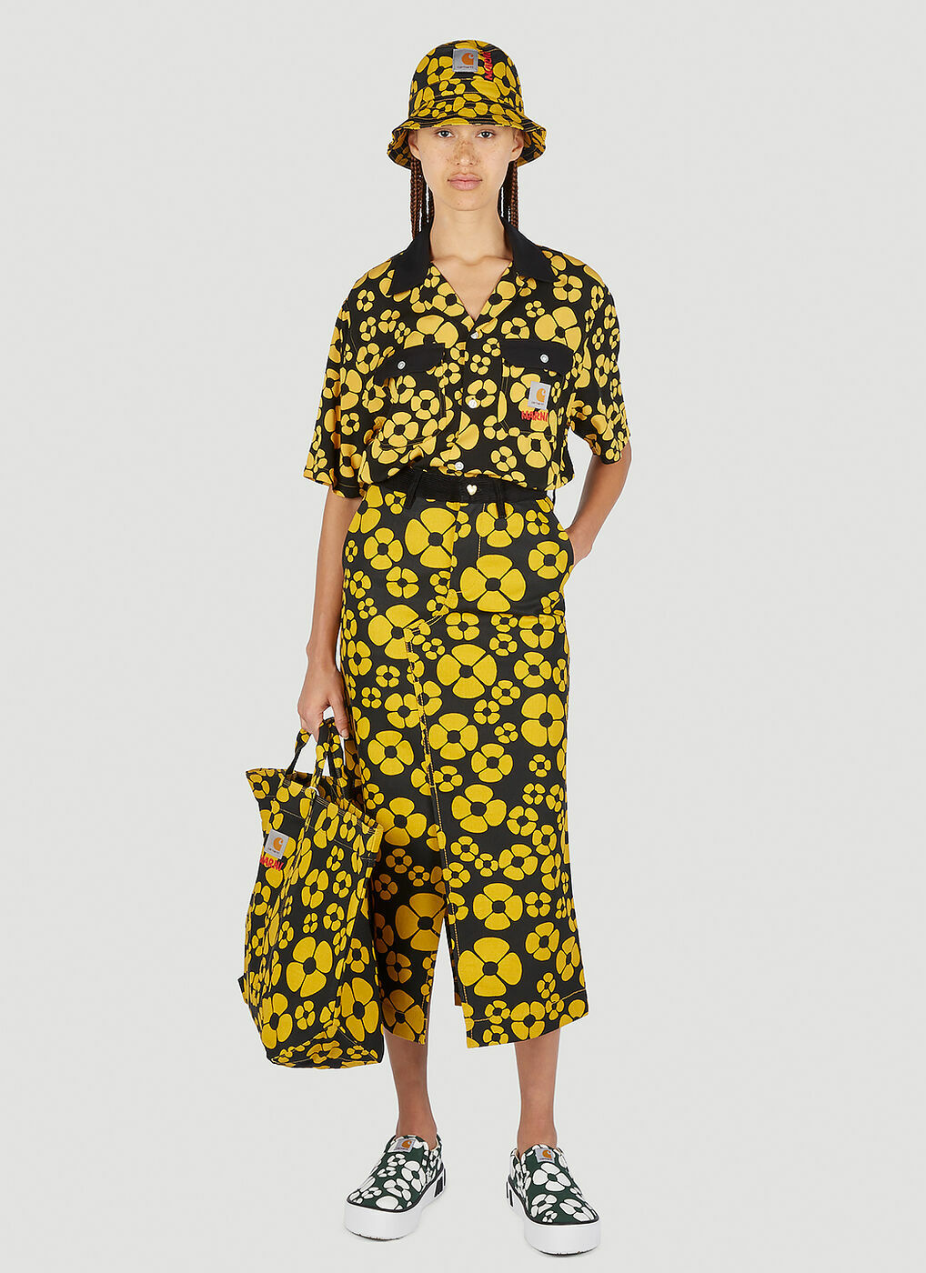 Marni x Carhartt - Floral Print Skirt in Yellow