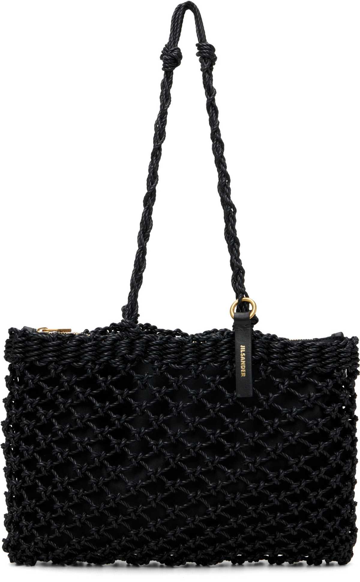 Jil Sander Black Tangle Net Tote