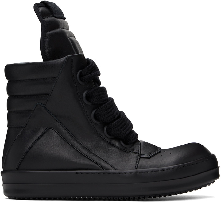 Photo: Rick Owens Black Jumbo Laced Geobasket Sneakers