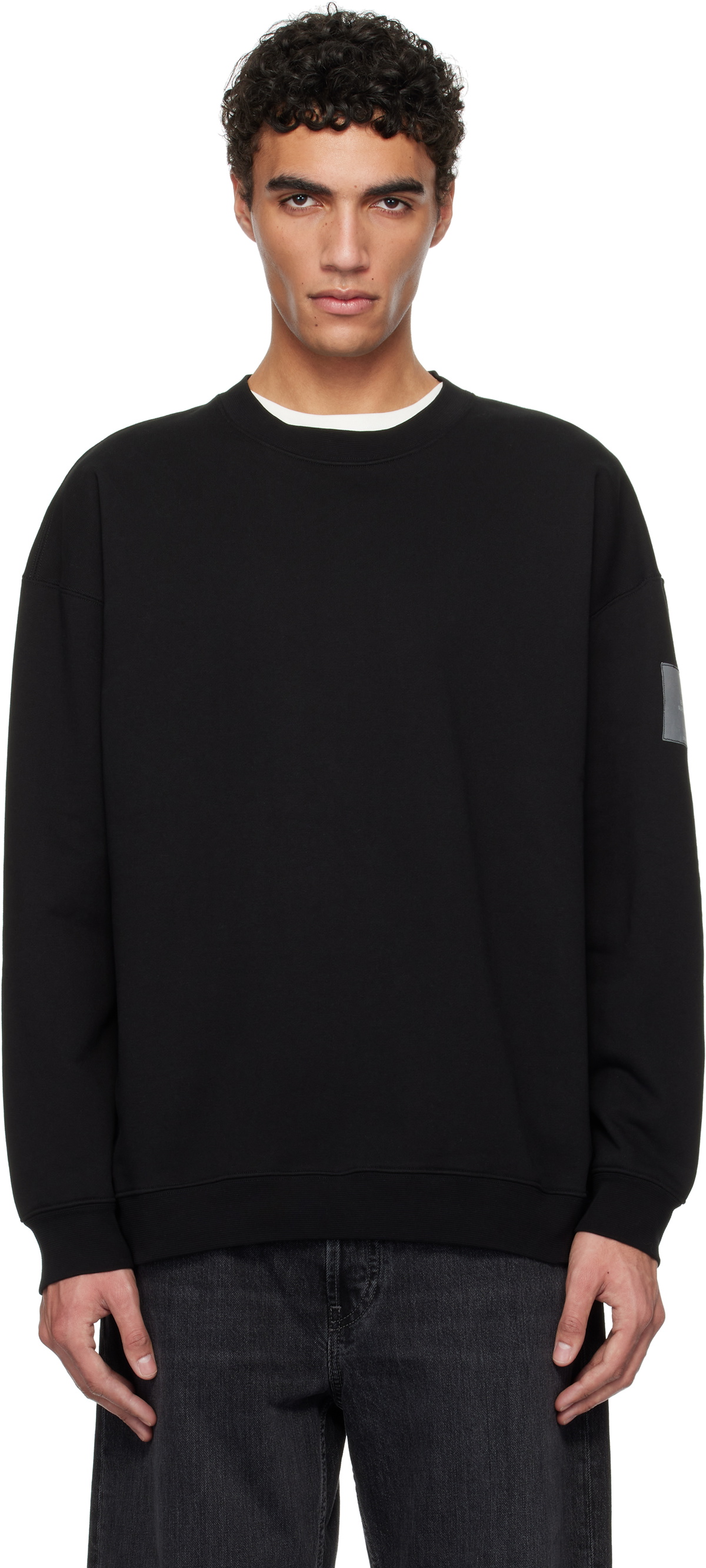 N.Hoolywood Black Crewneck Sweatshirt