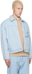 Maison Kitsuné Blue Zipped Denim Jacket