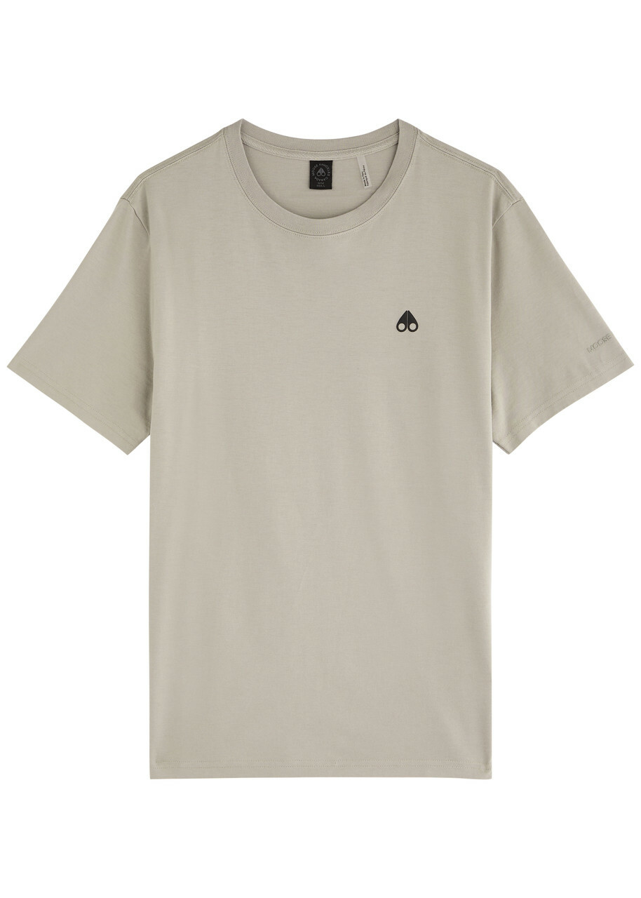 Moose Knuckles Satellite Logo Cotton T-shirt Light Grey
