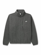 Nike - Sportswear Club Logo-Embroidered Fleece Jacket - Gray