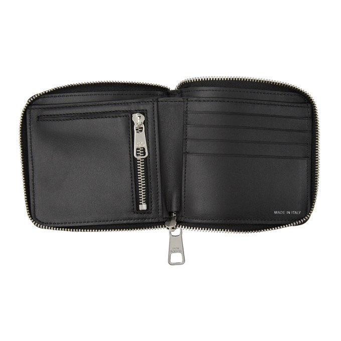 Neil Barrett Black Croc Square Light Zip Wallet Neil Barrett