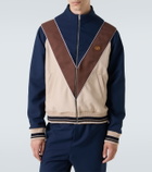 Valentino Colorblocked logo zip-up sweatshirt