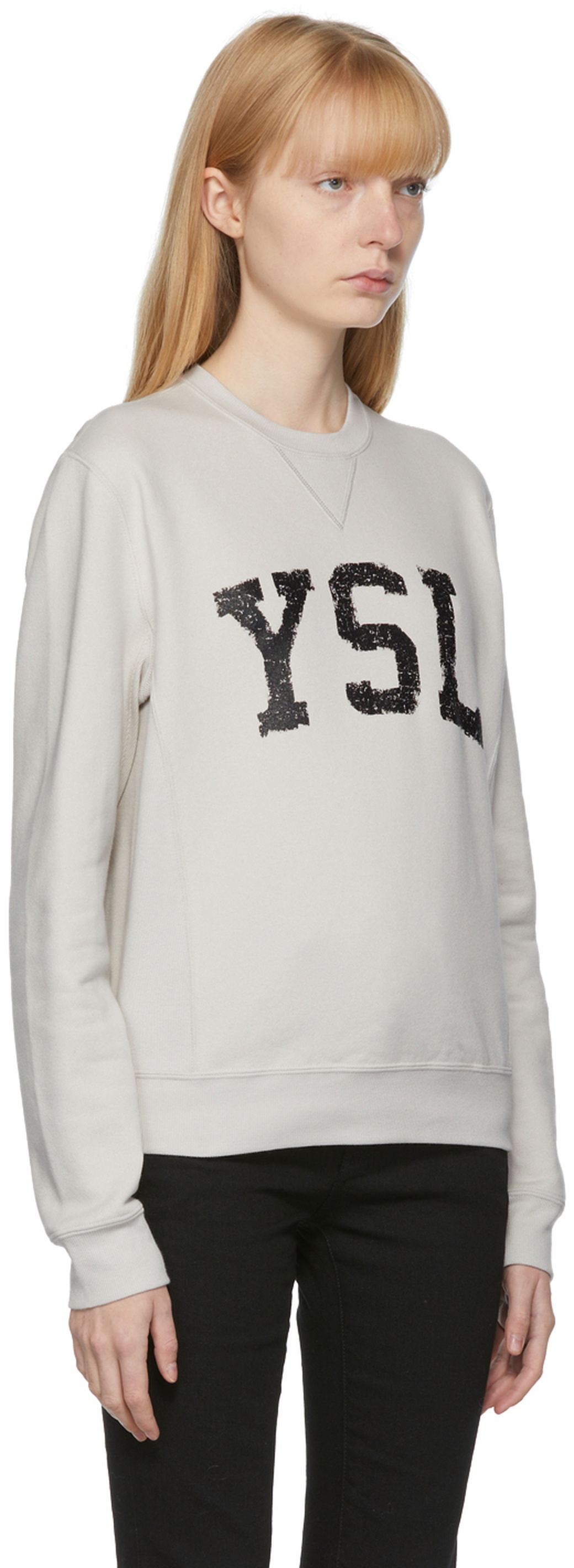 Saint Laurent Off-White 'YSL' Logo Sweater Saint Laurent