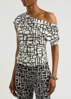 Diane Von Furstenberg Percy Printed Jersey top Black And White