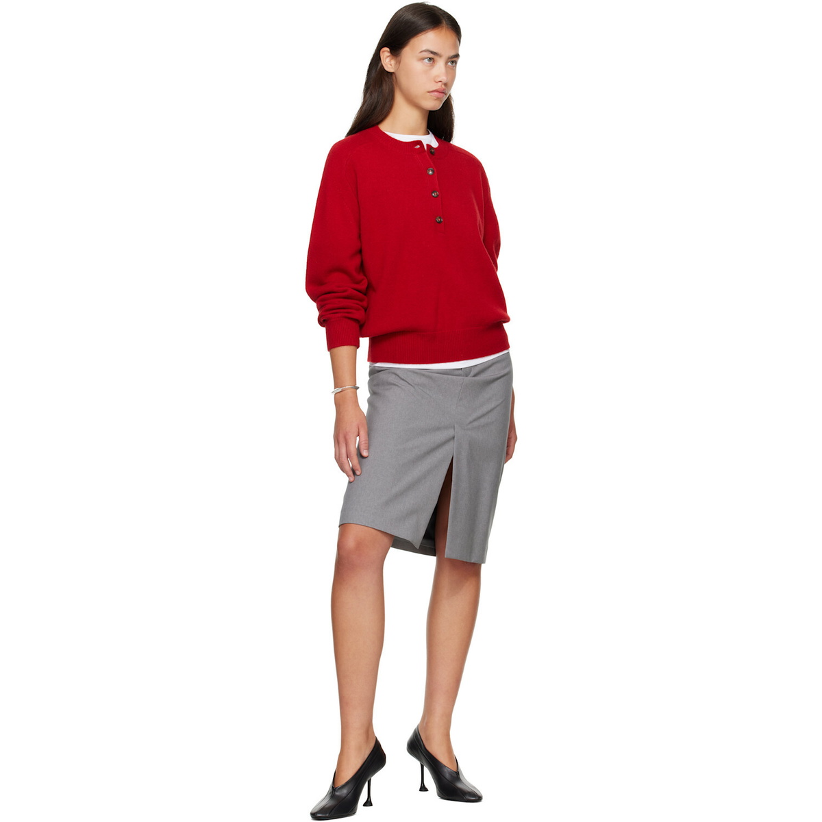 Proenza Schouler Black Tee 85 Pierced Heels