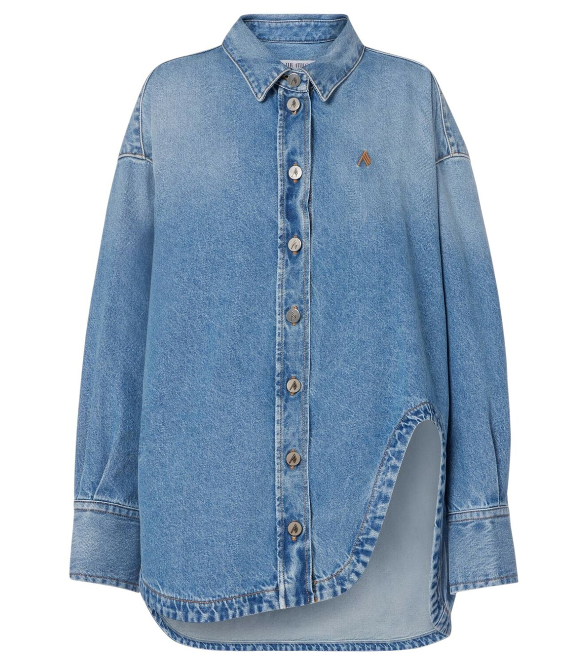Tシャツ・カットソー THE ATTICO Denim oversize shirt (251WCB00068DDD085AA 024) Blue Denim shirt The Attico - Vitkac France