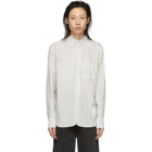 rag and bone White and Navy Stripe Levine Shirt