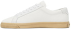 Saint Laurent White Organic Canvas Andy Sneakers