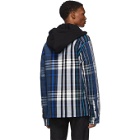 Off-White Blue and Black Padded Hoodie Shirt