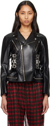 UNDERCOVER Black UC1E1207 Faux-Leather Biker Jacket