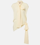 Plan C Asymmetric tie-neck blouse