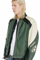 Diesel Biker jacket in colour-block perforated leather - Leather jackets - Man -
