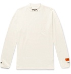Heron Preston - Logo-Embroidered Organic Cotton-Jersey Mock-Neck T-Shirt - White